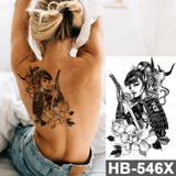 Waterproof Temporary Tattoo Sticker Old School Prajna Demon Knife Fake Tattoos Snake Rose Body Art Arm Fake Tatoo Women Men