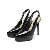 2025 1233C Baotou back empty sandals women's summer pointed head thin heel high heels sexy waterproof table super high heel single shoes women