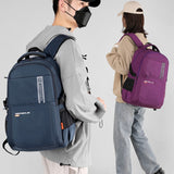 New Simple Solid Color Computer Bag Backpack for Junior and Senior High School Large Capacity Student Men's and Women's Class Schoolbag