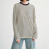 2025 25 spring and summer new Lyocell linen skin-friendly knitted striped lazy and thin top