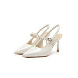 2025 811-9  temperament empty high heels sandals women's summer 2025 new shallow mouth pointed thin heels high heels women