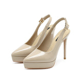 2025 1233C Baotou back empty sandals women's summer pointed head thin heel high heels sexy waterproof table super high heel single shoes women
