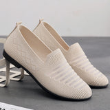 Old Beijing Cloth Shoes Women's Summer New Soft Bottom Non-Slip Hollowed Mesh Shoes Flying Woven Flat Walking Slip-on Mom Shoes