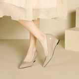 2025 5162-1 slope heel single shoes women's spring 2025 new shallow mouth pointed high heels fashion commuter work shoes