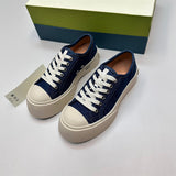 New Thick-Soled Leather Big Head Shoes Women's round-Toe Canvas Shoes Muffin Ugly and Cute Casual Lace up White Shoes