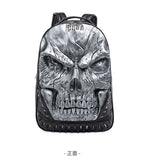 New Creative Soft Leather Backpack PU Leather Backpack Skull Fashion 3D Special Backpack Men's and Women's Backpacks