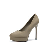 2025 136-2 Cross-border waterproof table super high heels women's suede round head stiletto high heels Ultra high heels