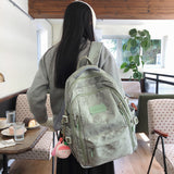 2025 Campus schoolbag female junior high school student simple and versatile printed bear design popular new college student computer backpack male