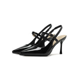 2025 811-9  temperament empty high heels sandals women's summer 2025 new shallow mouth pointed thin heels high heels women