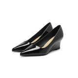 2025 5162-1 slope heel single shoes women's spring 2025 new shallow mouth pointed high heels fashion commuter work shoes