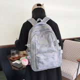 2025 Campus schoolbag female junior high school student simple and versatile printed bear design popular new college student computer backpack male