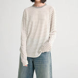 2025 25 spring and summer new Lyocell linen skin-friendly knitted striped lazy and thin top