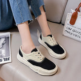 Women's Thick-Soled Canvas Shoes  Summer New Versatile Korean Style Niche Casual Sneakers Sports Dissolved Shoes Ins Fashion