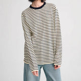 2025 25 spring and summer new Lyocell linen skin-friendly knitted striped lazy and thin top