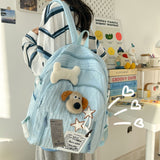 New All-Match Pleated Handmade Millennium Milky Yellow XINGX Cute Dog Backpack Japanese Sweet Girl Large Capacity Schoolbag