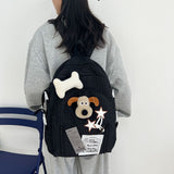 New All-Match Pleated Handmade Millennium Milky Yellow XINGX Cute Dog Backpack Japanese Sweet Girl Large Capacity Schoolbag