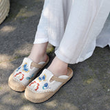 New Ethnic Style Women's Cloth Shoes Slippers Stall Supply Antique Style Embroidery Women's Shoes Slip-on Hand-Knitted Shoes