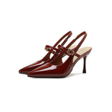 2025 811-9  temperament empty high heels sandals women's summer 2025 new shallow mouth pointed thin heels high heels women