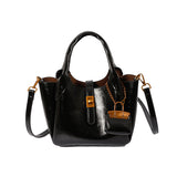 2025 Bucket bag spring fashion retro women's handbag high sense versatile shoulder bag texture commuter messenger bag