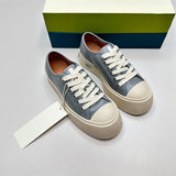 New Thick-Soled Leather Big Head Shoes Women's round-Toe Canvas Shoes Muffin Ugly and Cute Casual Lace up White Shoes