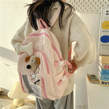 New All-Match Pleated Handmade Millennium Milky Yellow XINGX Cute Dog Backpack Japanese Sweet Girl Large Capacity Schoolbag