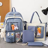 New Cartoon Primary School Student Match Sets Schoolbag Female Korean Junior High School High School Large Capacity Fashion Backpack Backpack Male