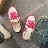 Spring and Autumn Korean Style Ulzzang Retro Platform Canvas Shoes Women's Step-on Two-Way Casual Sloth Sneakers Fashion Shoes