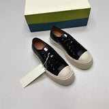 New Thick-Soled Leather Big Head Shoes Women's round-Toe Canvas Shoes Muffin Ugly and Cute Casual Lace up White Shoes