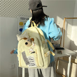 New All-Match Pleated Handmade Millennium Milky Yellow XINGX Cute Dog Backpack Japanese Sweet Girl Large Capacity Schoolbag