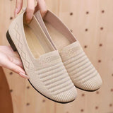 Old Beijing Cloth Shoes Women's Summer New Soft Bottom Non-Slip Hollowed Mesh Shoes Flying Woven Flat Walking Slip-on Mom Shoes