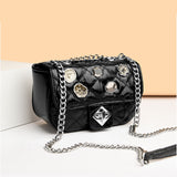 2025 Crossbody bag  fashion high-end bag texture diamond chain small square bag spring new commuter shoulder bag