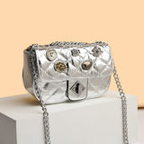 2025 Crossbody bag  fashion high-end bag texture diamond chain small square bag spring new commuter shoulder bag