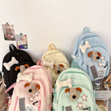 New All-Match Pleated Handmade Millennium Milky Yellow XINGX Cute Dog Backpack Japanese Sweet Girl Large Capacity Schoolbag