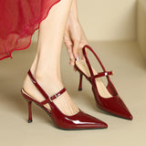 2025 811-9  temperament empty high heels sandals women's summer 2025 new shallow mouth pointed thin heels high heels women