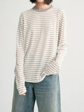 2025 25 spring and summer new Lyocell linen skin-friendly knitted striped lazy and thin top