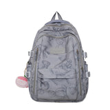 2025 Campus schoolbag female junior high school student simple and versatile printed bear design popular new college student computer backpack male