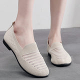 Old Beijing Cloth Shoes Women's Summer New Soft Bottom Non-Slip Hollowed Mesh Shoes Flying Woven Flat Walking Slip-on Mom Shoes