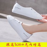 New Leather White Shoes Women's Spring and Autumn Ins Versatile Single-Layer Shoes Pregnant Women Flat plus Size Canvas Shoes