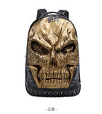 New Creative Soft Leather Backpack PU Leather Backpack Skull Fashion 3D Special Backpack Men's and Women's Backpacks