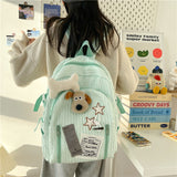 New All-Match Pleated Handmade Millennium Milky Yellow XINGX Cute Dog Backpack Japanese Sweet Girl Large Capacity Schoolbag