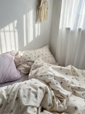 elvesmall Purple Vintage Floral Bedding Set