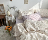 elvesmall Purple Vintage Floral Bedding Set