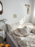elvesmall Purple Vintage Floral Bedding Set