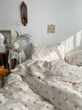 elvesmall Purple Vintage Floral Bedding Set