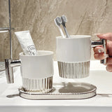 elvesmall  -  Lovers Mouthwash Toothbrush Cup Drink Water Coffee Mug Ceramic Cup Bathroom Storage Rack Tray Hotel Home Wash Toothbrush Cups