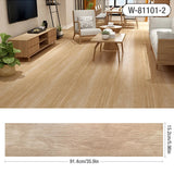 elvesmall 10pc Self-adhesive Wood Grain Floor Wall Sticker Modern Style PVC Living Room Toilet Kitchen Home Floor Decor Waterproof Sticker