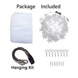 elvesmall Large Mosquito Net with LED Star String Lights Bed Canopy Elegant Bed Curtains Camping Dormitory Patio Travel Hanging Tent