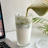 elvesmall  -  1pc Glass Tumblers With Lids And Straws Simple Glass Water Bottles Water Cups Summer Winter Drinkware Travel Accessories Gifts