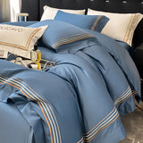 elvesmall  Luxury Egyptian Cotton Bedding Set Embroidery Duvet Cover Set Quilt Cover Fitted/Flat Sheet Pillowcase  Home Textiles Bedspreads