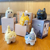 elvesmall Cute Cat Resin Desk Model Decorations Creative Meow Animal Figurines Living Room Home Decor Kawaii Kid Toys Friend Gifts Pendant